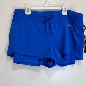 Avia Women’s Blue Running Shorts with fitted inner short Size M